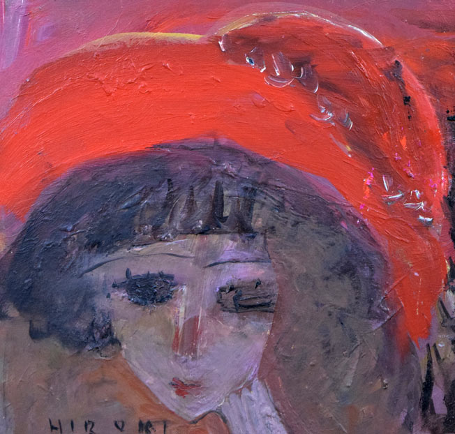 織田広喜「少女」油絵・F3号 拡大画像1