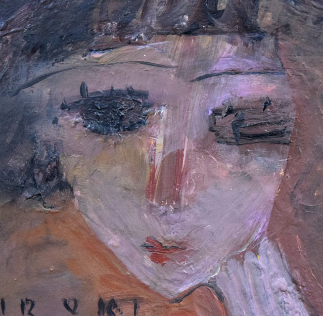 織田広喜「少女」油絵・F3号 拡大画像3