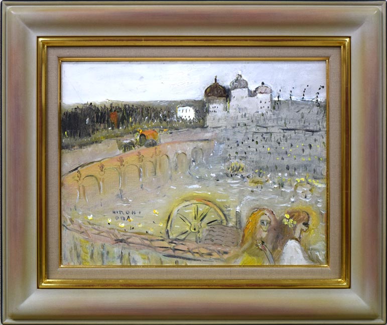 織田広喜「コルドバ川岸風景(イスパニア)」油絵・F6号