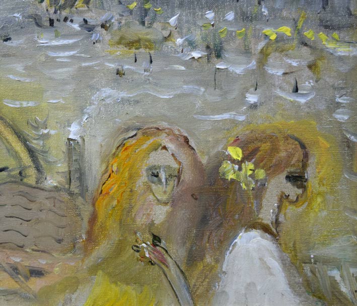 織田広喜「コルドバ川岸風景(イスパニア)」油絵・F6号 拡大画像1