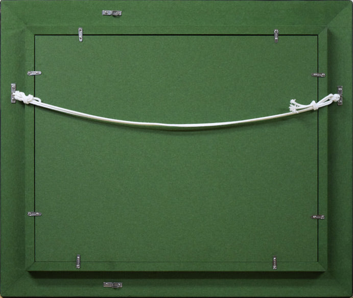 織田広喜「コルドバ川岸風景(イスパニア)」油絵・F6号 額縁裏側画像