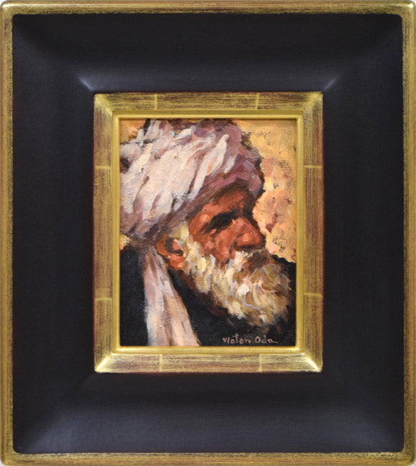 小田和典「バザールの老人」油絵・F0号