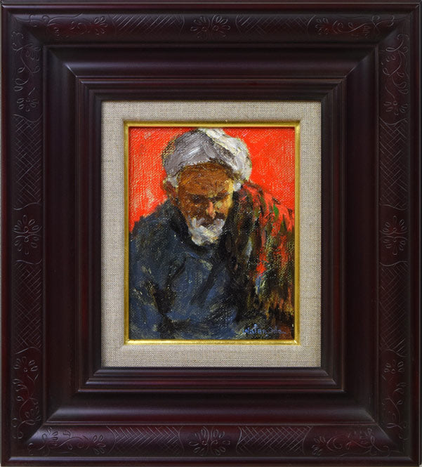 小田和典「ジュータン売り」油絵・F0号