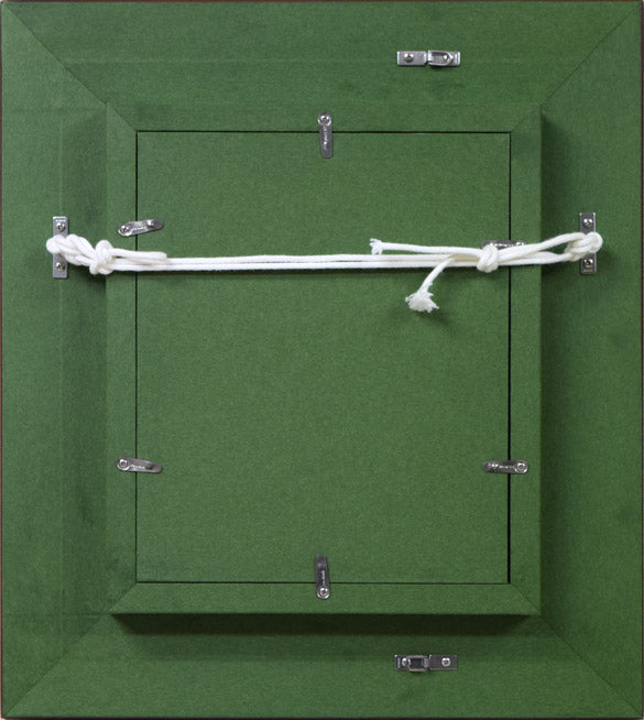 小田和典「ジュータン売り」油絵・F0号 額縁裏側画像