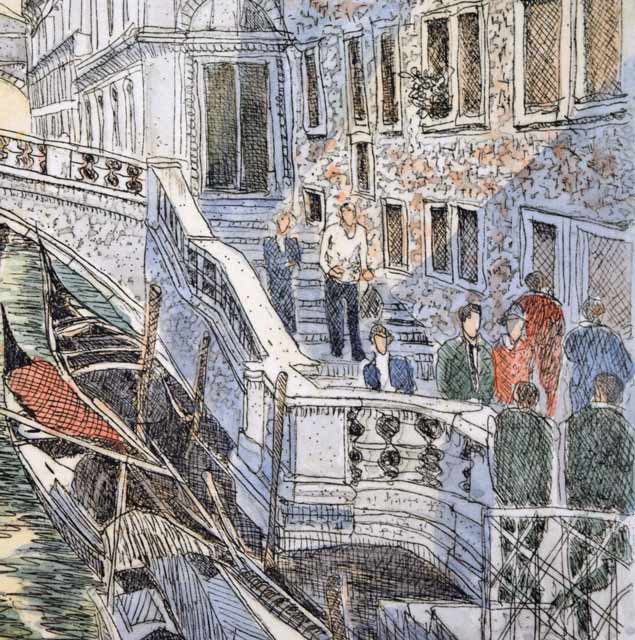 織田義郎「The Venice Ⅳ」銅版画に手彩色 拡大画像3