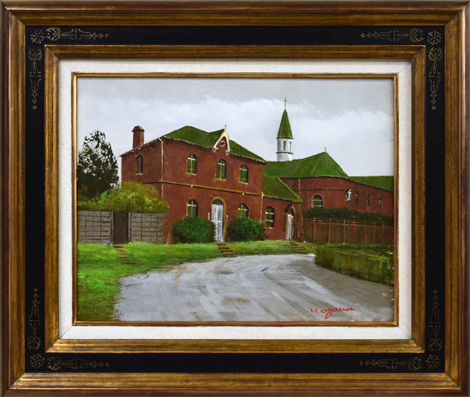 小川久雄「女子修道院(函館・湯の川)」油絵・F6号