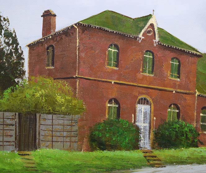 小川久雄「女子修道院(函館・湯の川)」油絵・F6号 拡大画像1