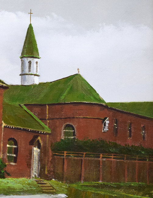 小川久雄「女子修道院(函館・湯の川)」油絵・F6号 拡大画像2