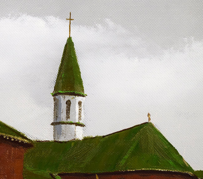 小川久雄「女子修道院(函館・湯の川)」油絵・F6号 拡大画像3