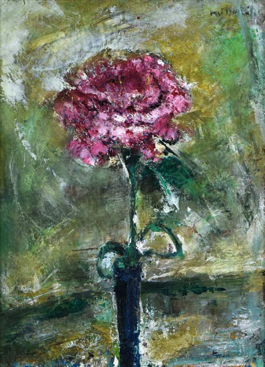 小川緑「バラ」油絵・F4号 全体拡大画像