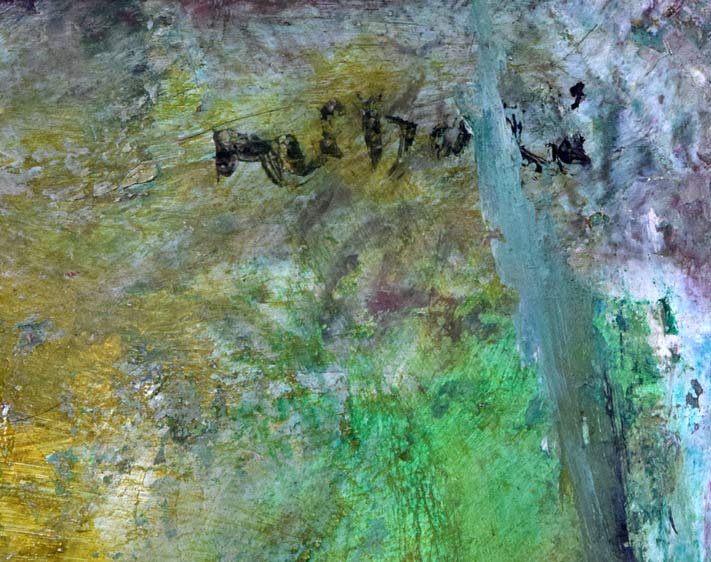 小川緑「バラ」油絵・F4号 サイン部分