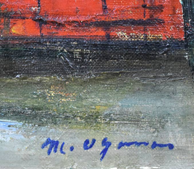 小川緑「天主堂」油絵・F8号 サイン拡大画像