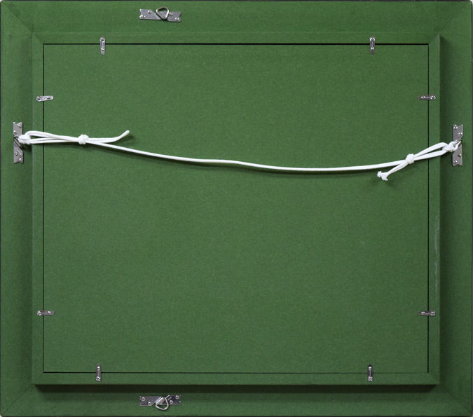 小川緑「天主堂」油絵・F8号 額縁裏側画像