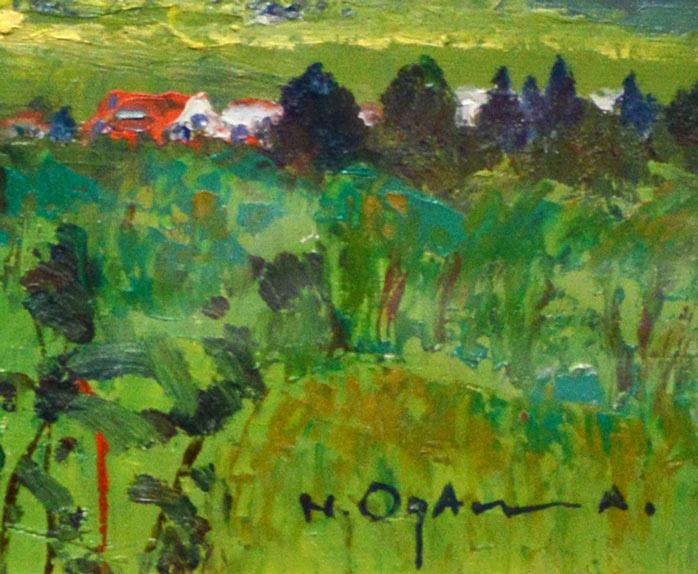 小川博「岩木山」油絵・F4号 サイン拡大画像