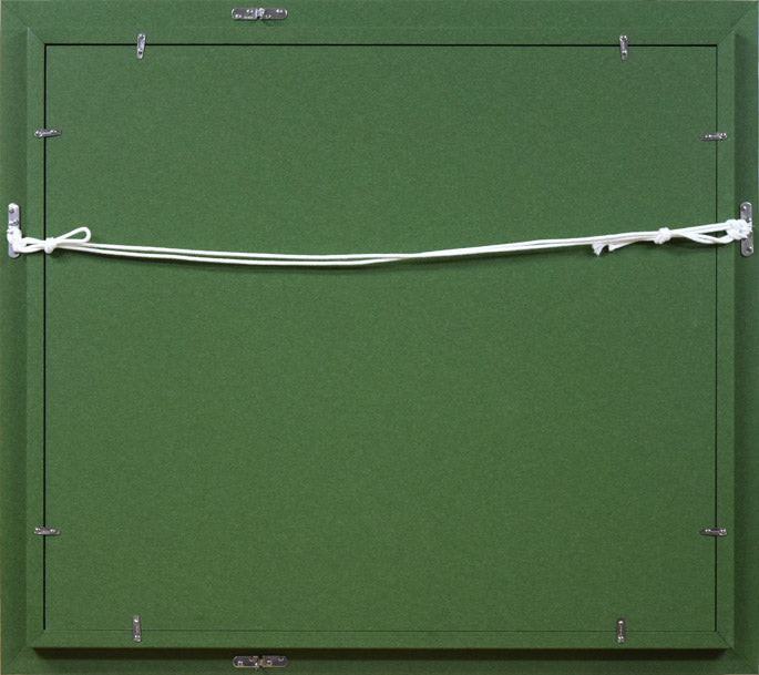 小川清「ヨットのある埠頭(小樽)」油絵・F10号 額縁裏側画像