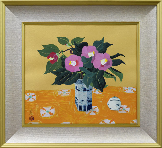 小倉遊亀「椿」木版画