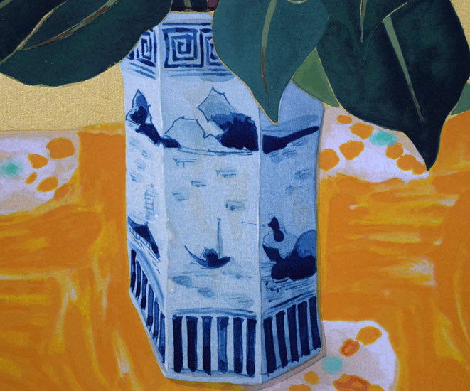 小倉遊亀「椿」木版画 拡大画像3