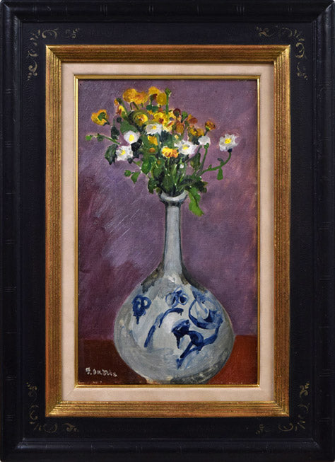 岡部文之助「花」油絵・M6号