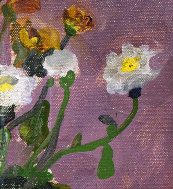 岡部文之助「花」油絵・M6号 拡大画像3