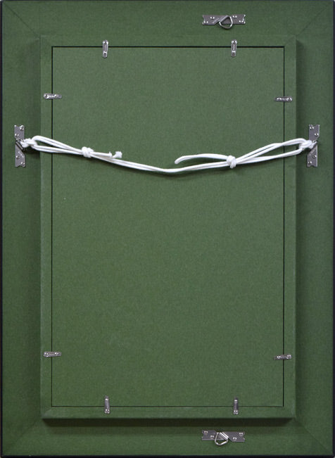 岡部文之助「花」油絵・M6号 額縁裏側画像