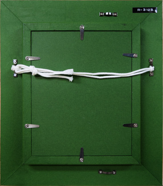 岡田肇彦「椿」油絵・F0号 額縁裏側画像