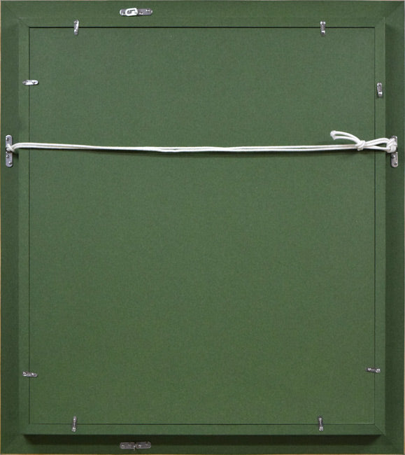 岡田利彦「雑踏(長血の女)」油絵・F10号 額縁裏側画像