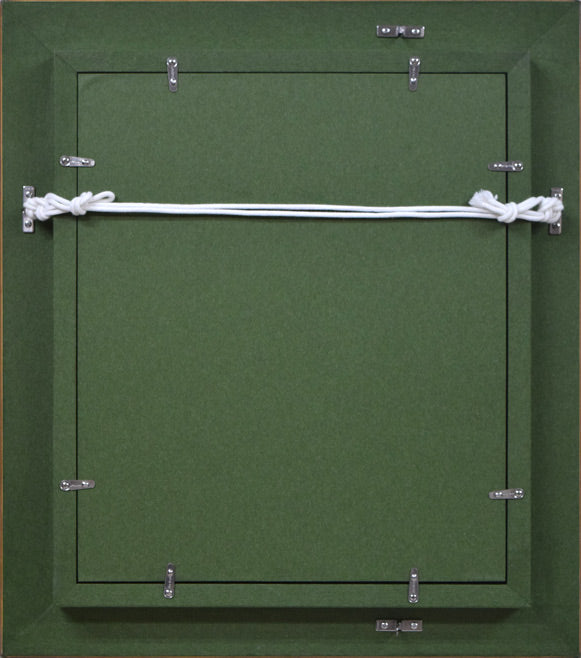 奥龍之介「バイオリンを持つ少女」油絵・F3号 額縁裏側画像