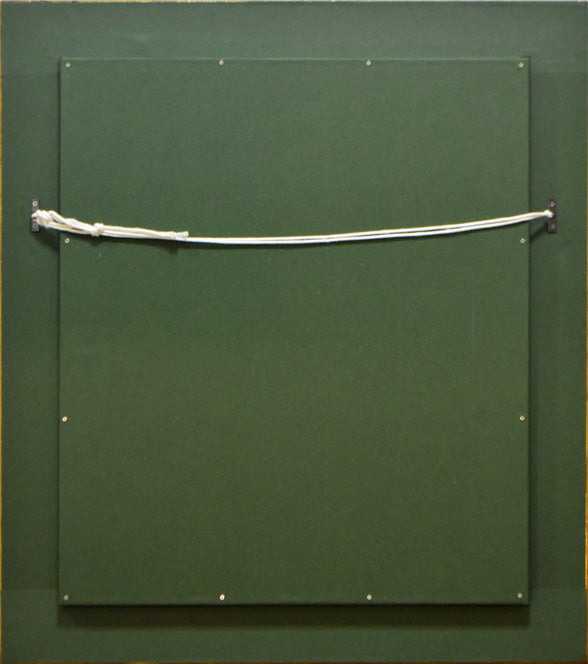 奥龍之介「小鳥と少女」油絵・F8号 額縁裏側画像