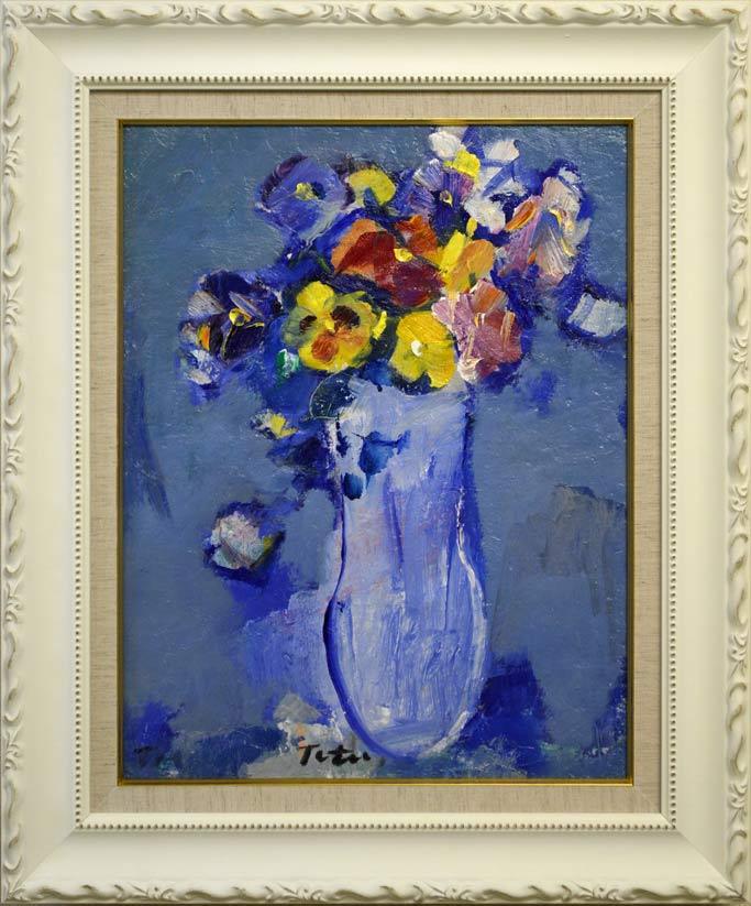 小野垣哲之助「花」油絵・F6号