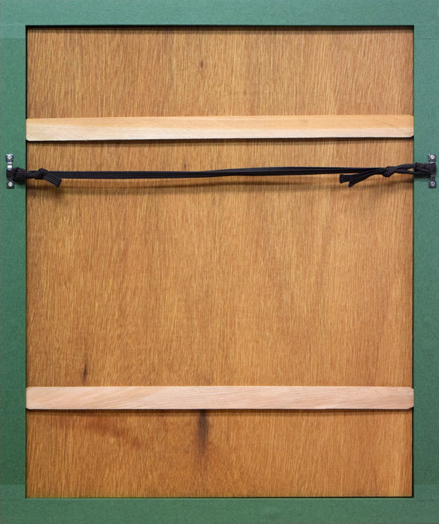 小野博正「パリのうら通り」木版画 額縁裏側部分