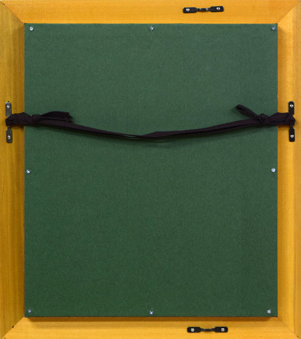 小野健壽「北の子」ブロンズレリーフ額装 額縁裏側画像