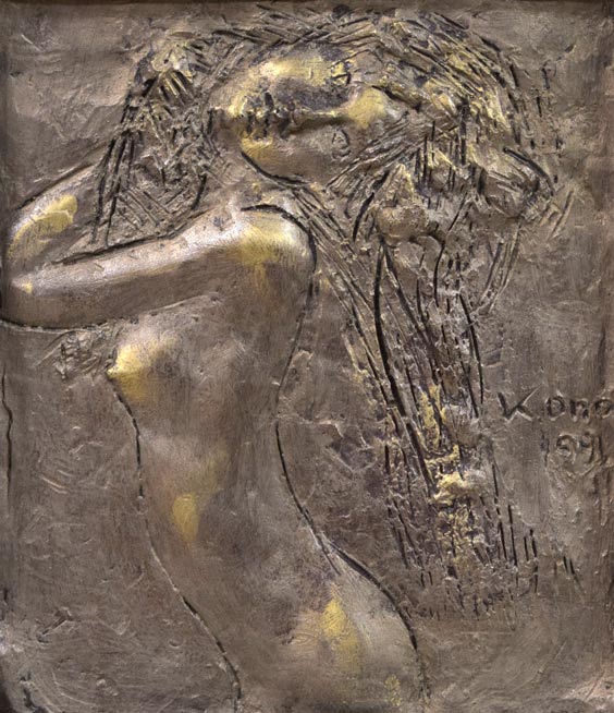 小野健壽「裸婦」レリーフ額装(樹脂に塗装) 作品全体拡大画像