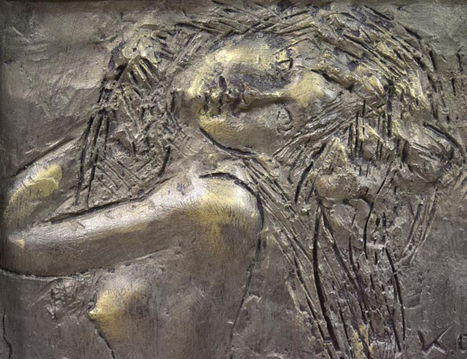 小野健壽「裸婦」レリーフ額装(樹脂に塗装) 拡大画像1