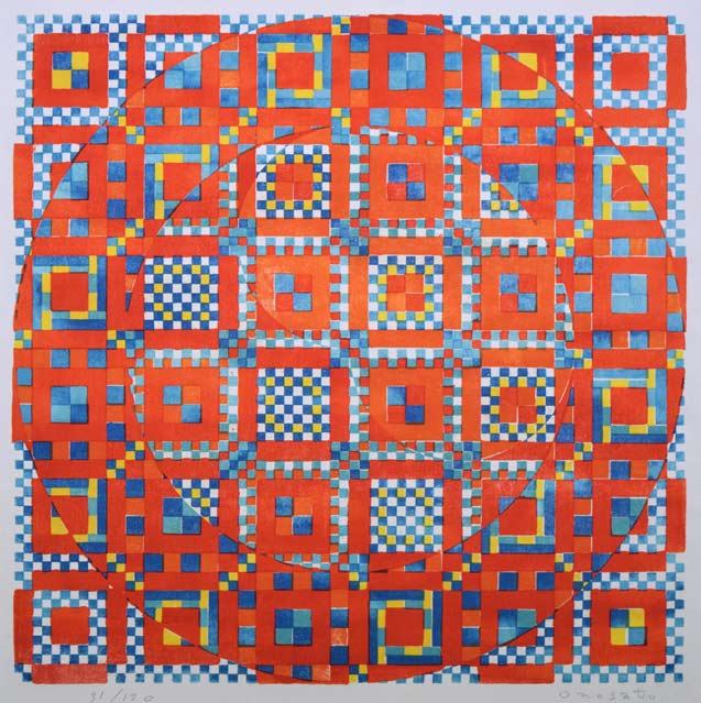 オノサトトシノブ「66-B」リトグラフ 作品全体拡大画像