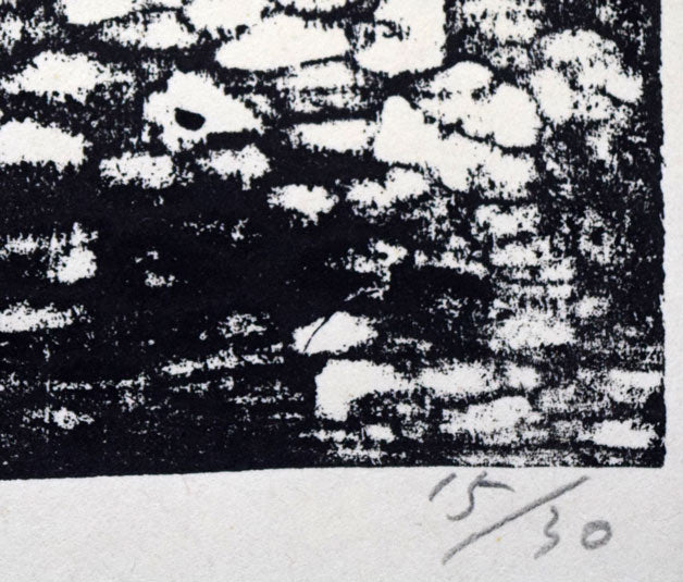 小野博正「セーヌとエッフェル」木版画 限定番号部分(ed,15/30)