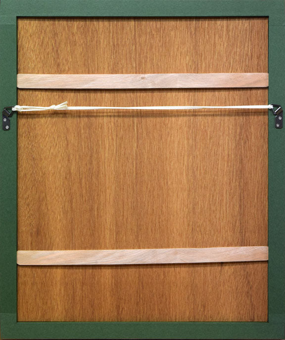 小野博正「セーヌとエッフェル」木版画 額縁裏側部分