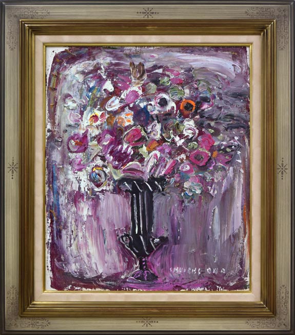 小野州一「花」油絵・F8号