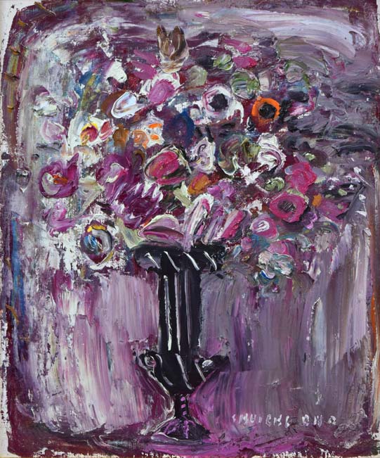 小野州一「花」油絵・F8号 作品全体拡大画像