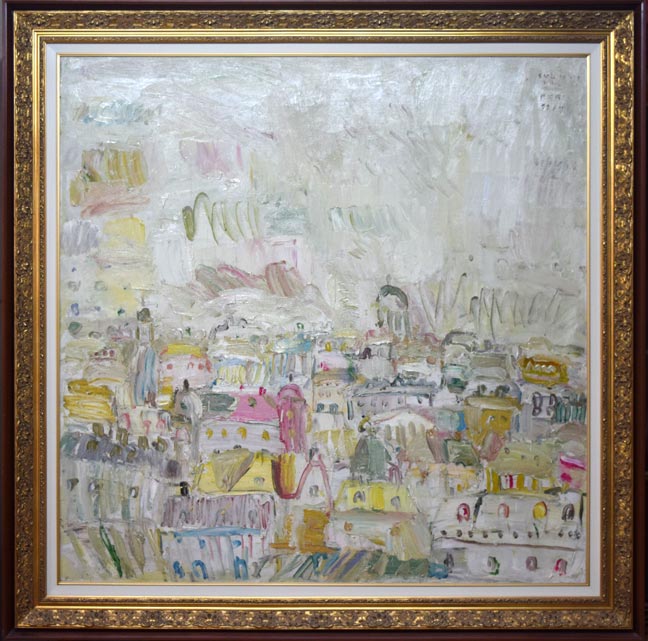 小野州一「巴里」油絵・S40号