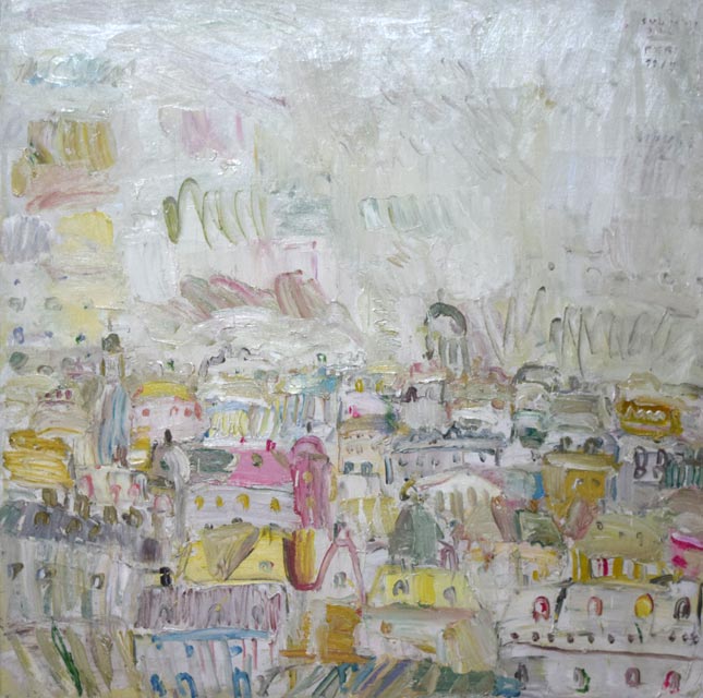 小野州一「巴里」油絵・S40号 作品全体拡大画像