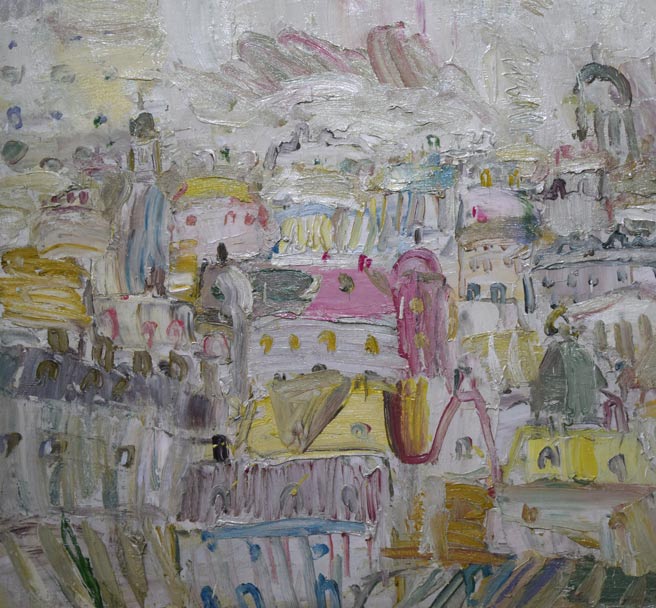 小野州一「巴里」油絵・S40号 拡大画像3