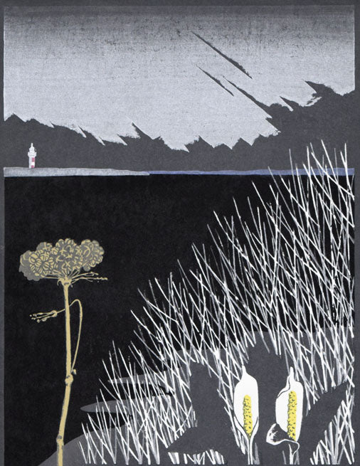 大本靖「河口の四季」木版画 拡大画像1