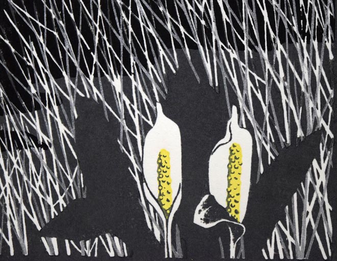 大本靖「河口の四季」木版画 拡大画像6