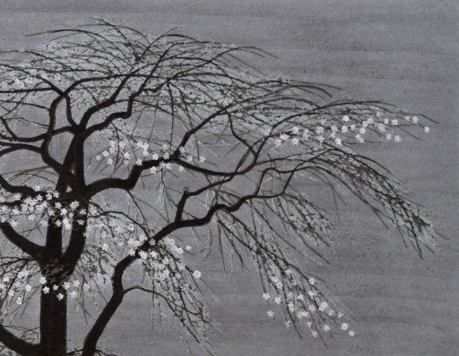 大本靖「三分咲き」木版画 拡大画像2