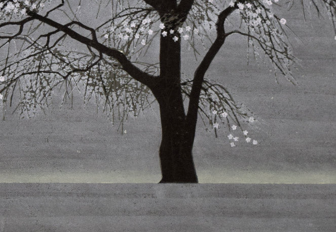 大本靖「三分咲き」木版画 拡大画像3