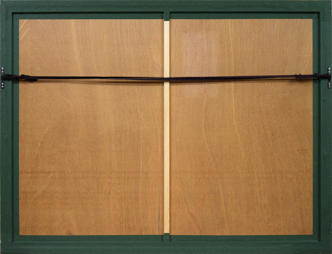 大本靖「三分咲き」木版画 額縁裏側画像