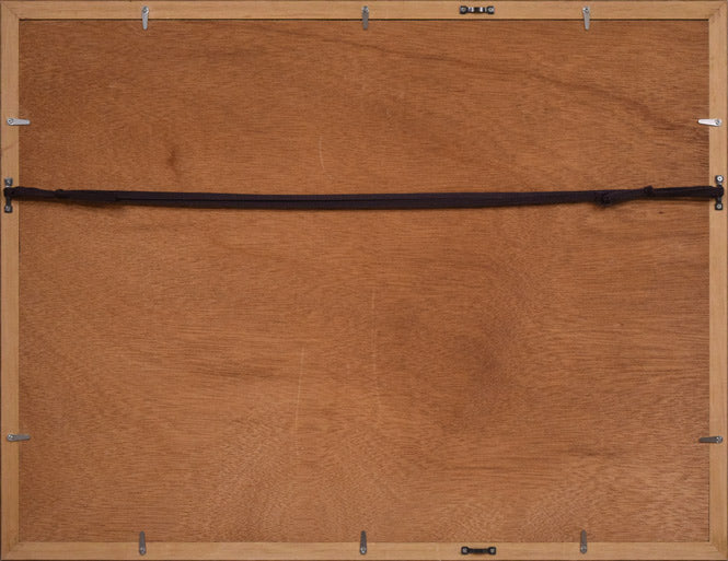 大本靖「初夏の北大構内S」シルクスクリーン版画 額縁裏側画像