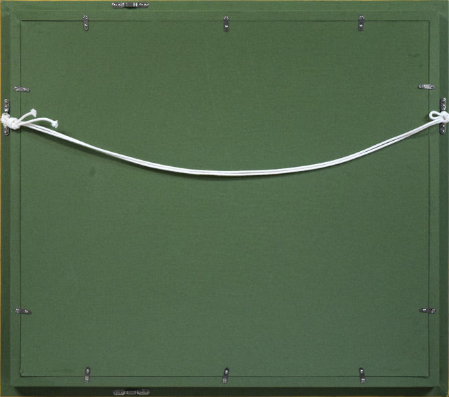 大塚武「牛のいる牧場風景」油絵・F10号 額縁裏側画像