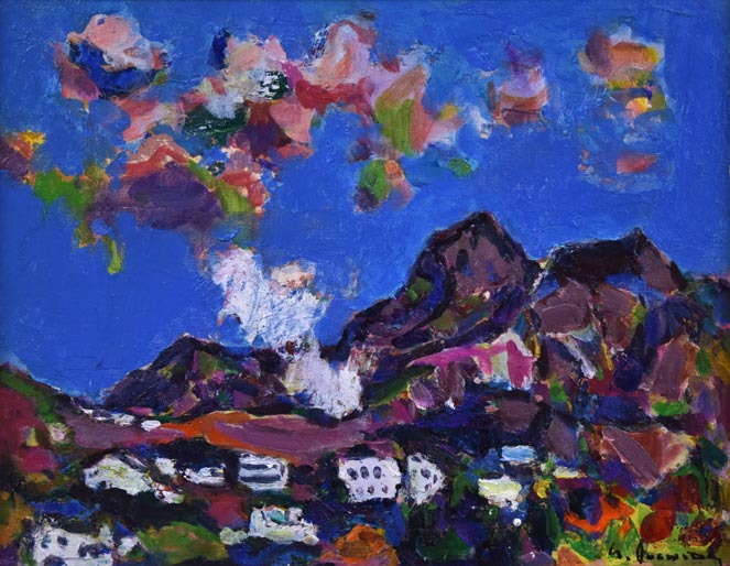 大内田茂士「箱根・大涌谷(オオワクダニ)」油絵・F6号 作品全体拡大画像