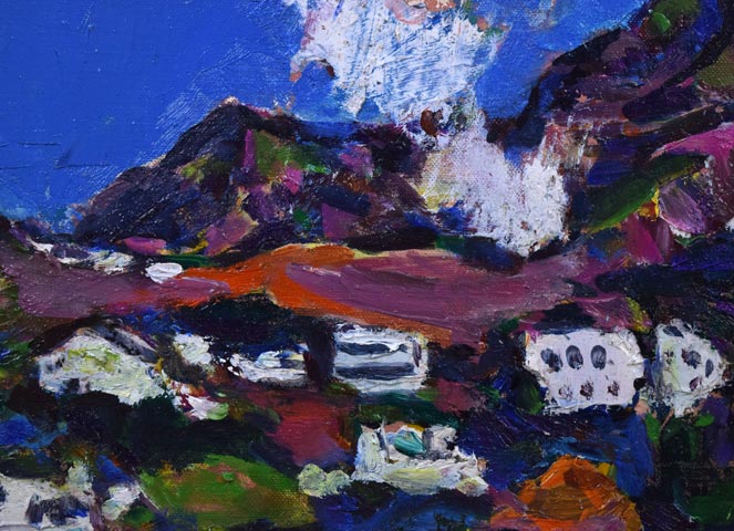 大内田茂士「箱根・大涌谷(オオワクダニ)」油絵・F6号 拡大画像3